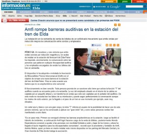 informacion.com 26 de mayo de 2011 Amfi rompe barreras auditivas en la estación del tren de Elda