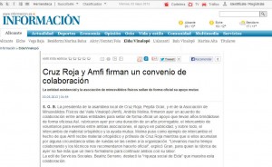 informacion.com 3 de mayo de 2013 Cruz Roja y Amfi firman un convenio de colaboración