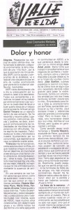 Valle de Elda 29 de noviembre de 2013 "Dolor y honor" Por José Cremades Mellado