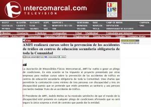 intercomarcal.com 17 de marzo de 2014 AMFI realizará cursos sobre la prevención de los accidentes de tráfico en centros de educación secundaria obligatoria de toda la Comunidad