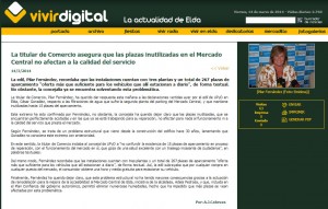 vivirdigital.com 14 de marzo de 2014 La titular de Comercio asegura que las plazas inutilizadas en el Mercado Central no afectan a la calidad del servicio