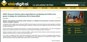 vivirdigital.com 18 de marzo de 2014 AMFI ofrecerá charlas sobre seguridad en accidentes de tráfico tras ganar el pliego de condiciones de la Generalitat