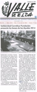 Valle de Elda 11 de abril de 2014 Solidaridad Carrefour Fundación presenta las bases de las ayudas 2014