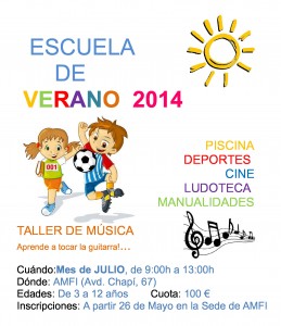 Escuela de Verano 2014 Piscina, deportes, ludoteca, cine, manualidades, taller de música