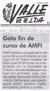 Valle de Elda 2 de mayo de 2014 Gala Fin de Curso de AMFI