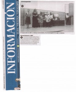 Diario Información 3 de septiembre de 2014 Reconocimiento a AMFI