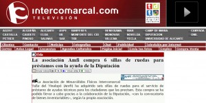 intercomarcal.com 30 de octubre de 2014 La asociación Amfi compra 6 sillas de ruedas para préstamos con la ayuda de la Diputación