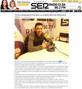 radioelda.com 11 de noviembre de 2014 Ya ha comenzado la Vía Azul, un camino libre de obstáculos