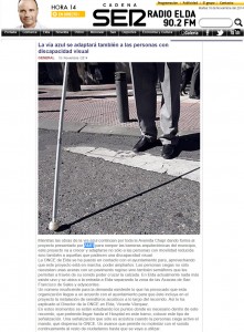 radioelda.com 18 de noviembre de 2014 La vía azul se adaptará también a las personas con discapacidad visual