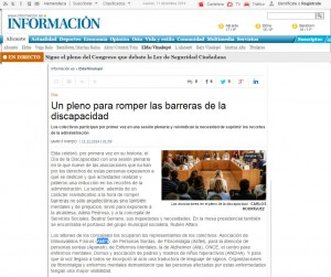 diarioinformacion.com 11 de diciembre de 2014 Un pleno para romper las barreras de la discapacidad