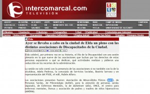 intercomarcal.com 11 de diciembre de 2014 Ayer se llevaba a cabo en la ciudad de Elda un pleno con las distintas asociaciones de Discapacitados de la Ciudad.