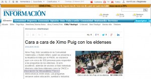 diarioinformacion.com 23 de febrero de 2014 Cara a cara de Ximo Puig con los eldenses