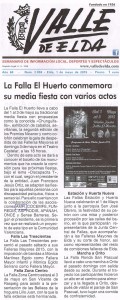 Valle de Elda 1 de mayo de 2015 La Falla El Huerto conmemora su Media Fiesta con varios actos