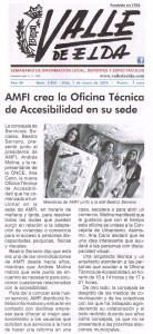 Valle de Elda 1 de mayo de 2015 AMFI crea la Oficina Técnica de Accesibilidad en su sede