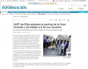 diarioinformacion.com 23 de junio de 2015 AMFI de Elda adquiere el parking de la Gran Avenida y da trabajo a 6 de sus usuarios