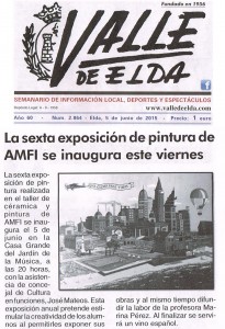 Valle de Elda, 5 de junio de 2015 La sexta exposición de pintura de AMFI se inaugura este viernes