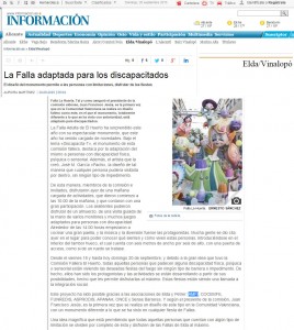 diarioinformacion.com 20 de septiembre de 2015 La Falla adaptada para los discapacitados