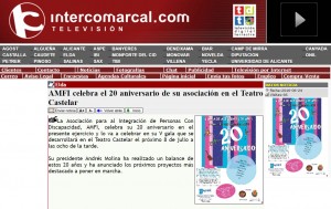intercomarcal.com 24 de junio de 2016 AMFI celebra el 20 aniversario de su asociación en el Teatro Castelar