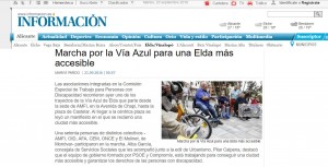 Marcha por la Vía Azul para una Elda más accesible