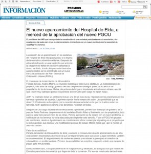 El nuevo aparcamiento del Hospital de Elda, a merced de la aprobación del nuevo PGOU