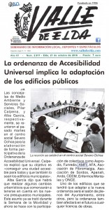La ordenanza de Accesibilidad Universal implica la adaptación de los edificios públicos. En Valle de Elda edición impresa