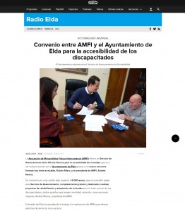 Convenio entre AMFI y el Ayuntamiento de Elda para la accesibilidad de los discapacitados