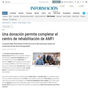 Una donación permite completar el centro de rehabilitación de AMFI