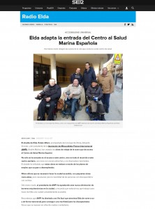 Elda adapta la entrada del Centro al Salud Marina Española