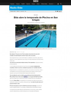 Elda abre la temporada de Piscina en San Crispín . Unas instalaciones completamente adaptadas