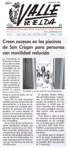 Crean accesos en las piscinas de San Crispín para personas con movilidad reducida