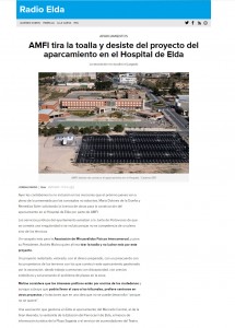 AMFI tira la toalla y desiste del proyecto del aparcamiento en el Hospital de Elda