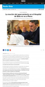 La moción del aparcamiento en el Hospital de Elda no va a Pleno