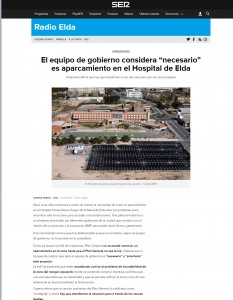 El equipo de gobierno considera “necesario” es aparcamiento en el Hospital de Elda