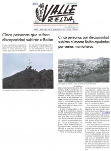 Cinco personas con discapacidad subirán al monte Bolón ayudados por varios montañeros