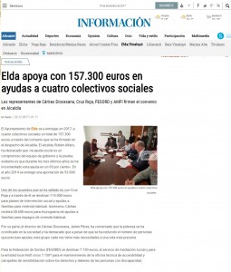 Elda apoya con 157.300 euros en ayudas a cuatro colectivos sociales