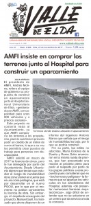 AMFI insiste en comprar los terrenos junto al Hospital para construir un aparcamiento