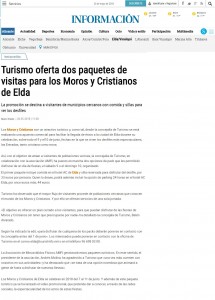 Turismo oferta dos paquetes de visitas para los Moros y Cristianos de Elda